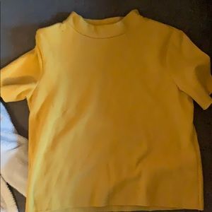 Zara mustard yellow cropped turtle neck
